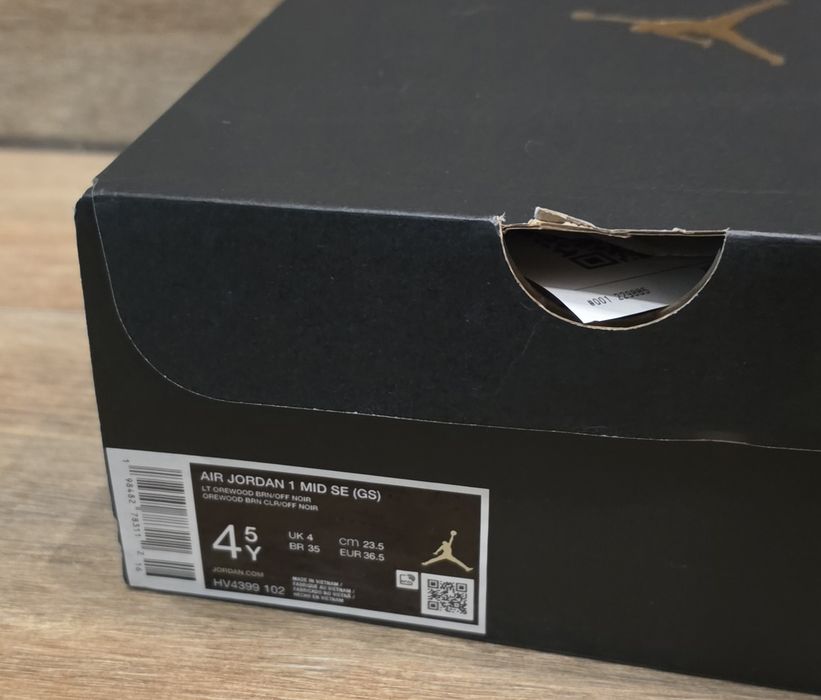 Oryhinalne buty Air Jordan 1 Mid (GS) Czarno-Zielone roz. 36,5