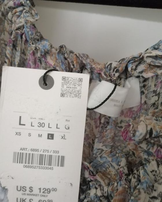 Платье zara вискоза цветы люрекс л и хл оверсайз  можно для беременных