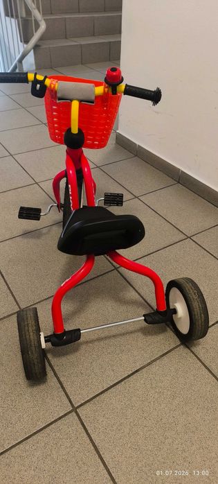 Rower trójkołowy PUKY z koszykiem Spiderman – stan bardzo dobry!