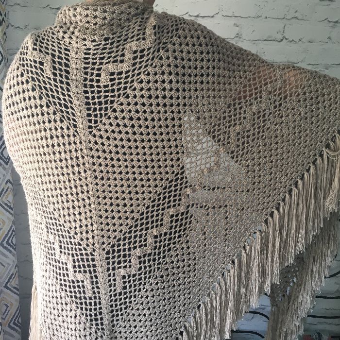 Chusta mega handmade szydełko sesja
