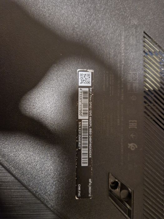 Msi gf63 12ve665xpl  розборка