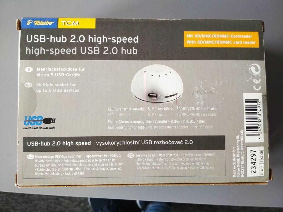 Rozgałęziacz, hub 2.0 5xUSB czytnik kart SD/MMC/RSMMC