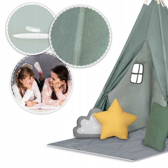 NAMIOT TIPI Wigwam Dla Dzieci Mata Domek Teepee + Poduszki Prezent
