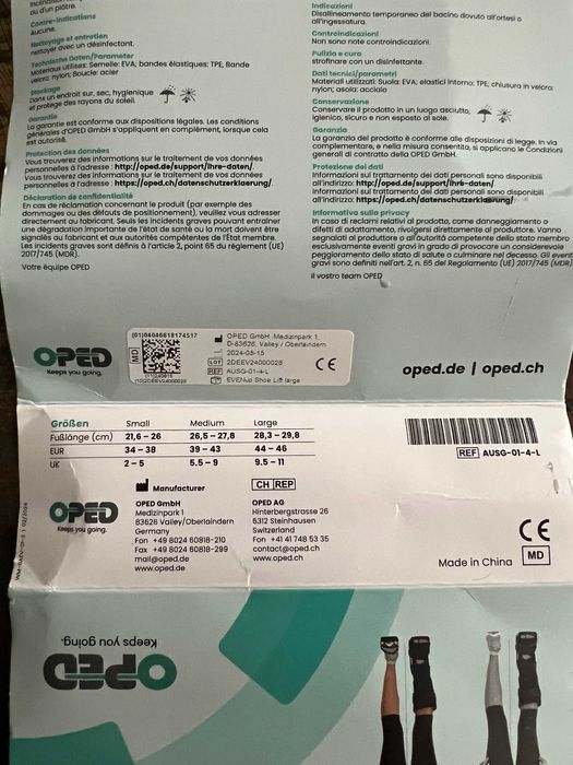 EVENup Shoe Lift OPED — Compensador de altura para bota ortopédica — Tamanho L