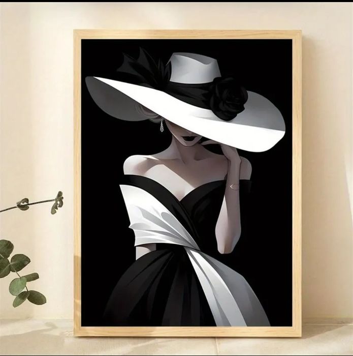 Картина на холсте 30х40. В черной раме