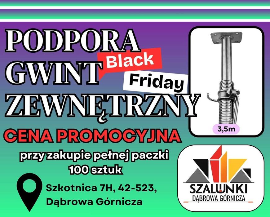 Podpora stropowa podpory budowlane gwint zewnętrzny 3,5m stemple