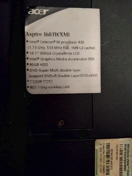 Portátil Acer Aspire 3680