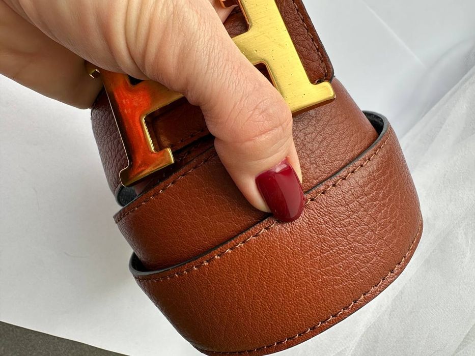 Ремень Hermes натуральная кожа, ремень кожа, пояс