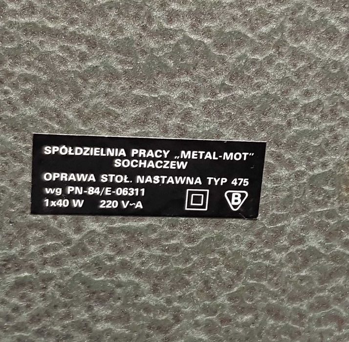 Lamka biurkowa / nocna "Metal-Mot", PRL