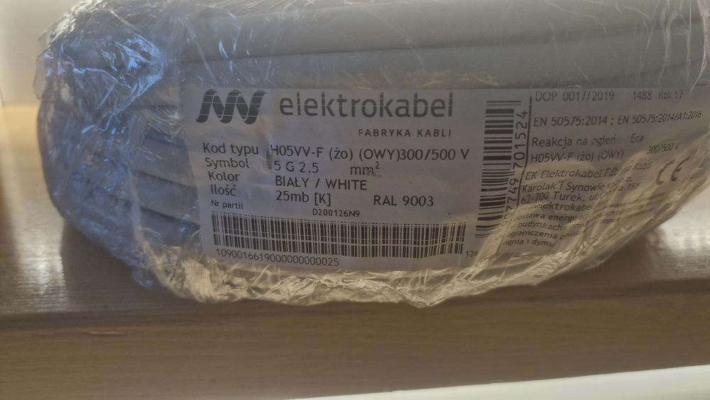 Kabel  5x2.5  drut 3x6 drut