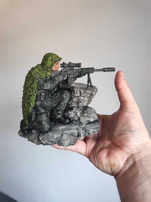 Sniper Militar 3D – Pintura Manual | Figura Colecionável Gamer