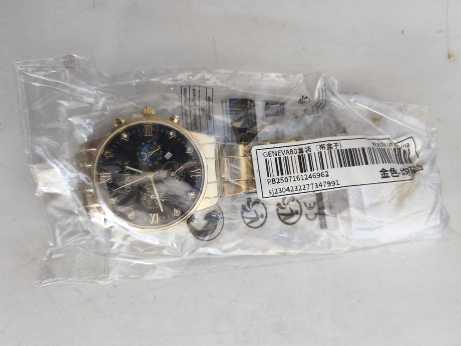 Relógio pulso Geneva dourado preto