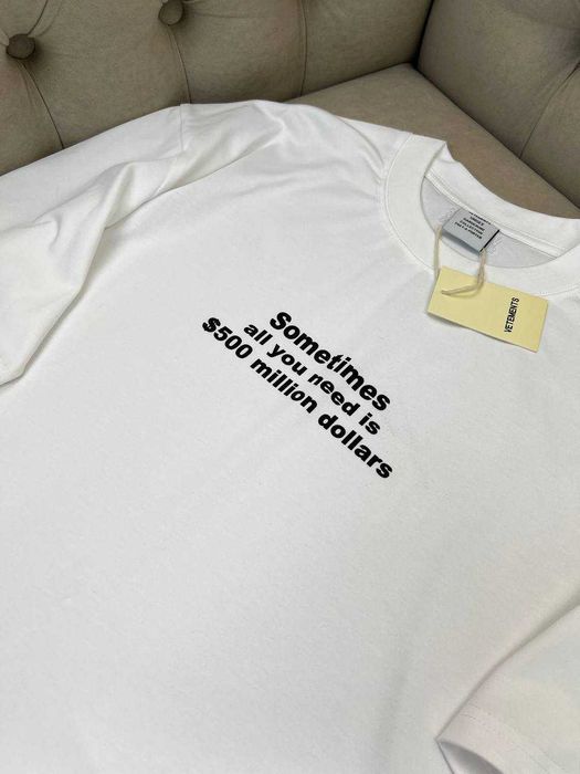 Белая футболка с принтом Vetements мужская футболка Ветмо коттон f720