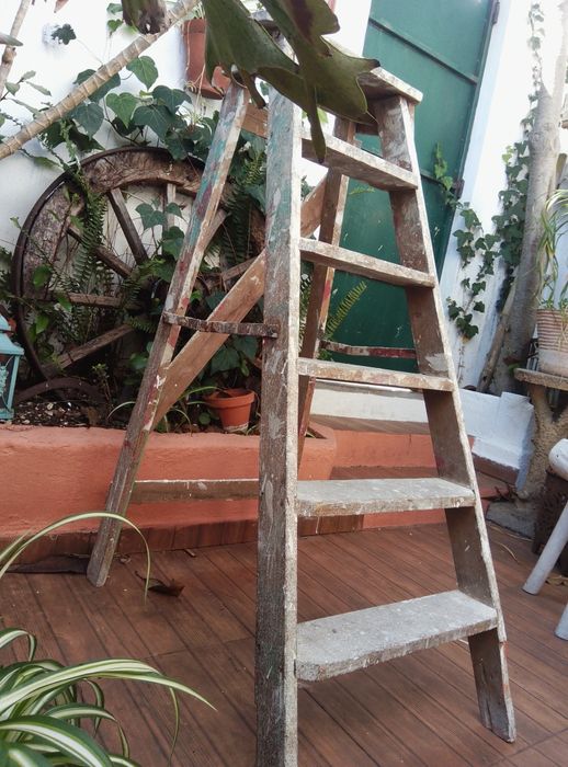 Escadote de madeira antigo