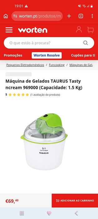 Vendo máquina de fazer gelados