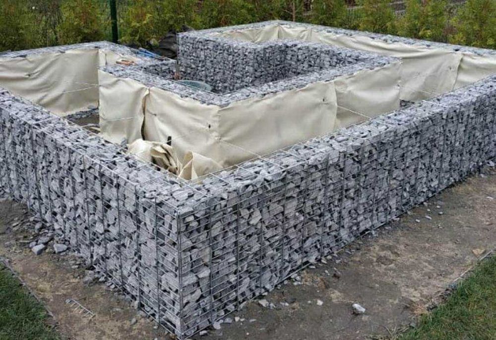 Габион Паркан із ГАБІОНУ Заборы Подпорная стенка Клумба из габионов: 2 ...