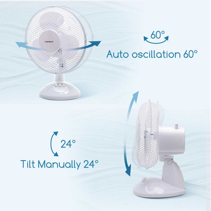 NOVO - Aigostar Vicki – Ventilador/ ventoinha de mesa Branco