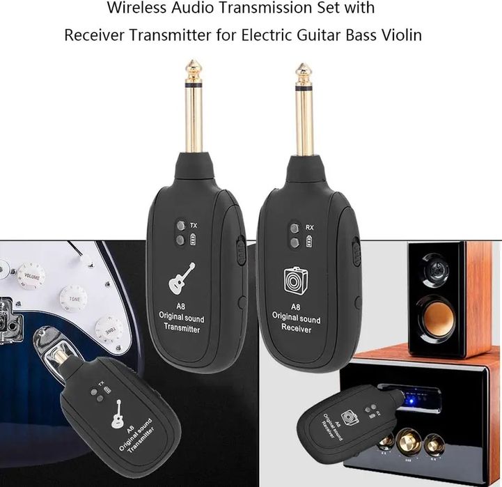 Transmissor e Receptor sem Fio para Guitarra, Baixo, Violino