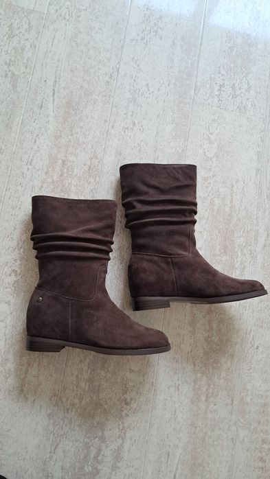 Kozaki botki Maciejka zamszowe brązowe czekoladowe nowe rozm.40
