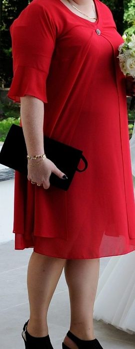 Sukienka + narzutka GABRIELA VISCONTI czerwień roz.50