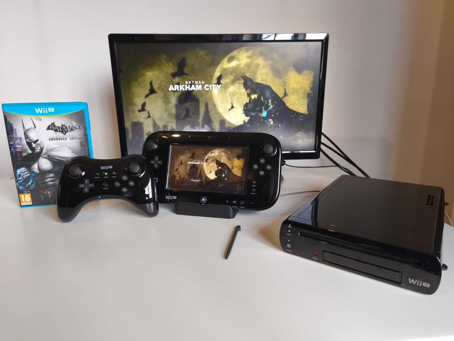 WII U com jogo e comando Pro