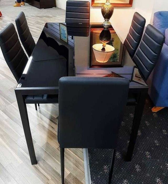 BARATO ! NOVO !! MESA +  6 CADEIRAS VIDRO TEMPERADO DE ALTA RESISTENCIA ENVIO GRATUITO PAGA NA ENTREGA