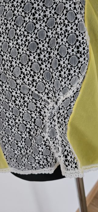 Halka retro prl bielizna 36 - 38 koszulka siateczka żółta sexy