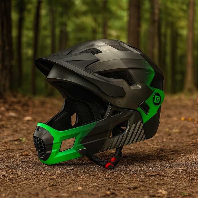 Nowy Dziecięcy Kask Rowerowy Motocyklowy Full Face Szczękowy Prezent