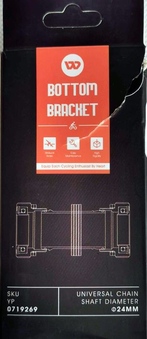 WESTBIKING Suport BSA wkręcany korba 24mm BLACK