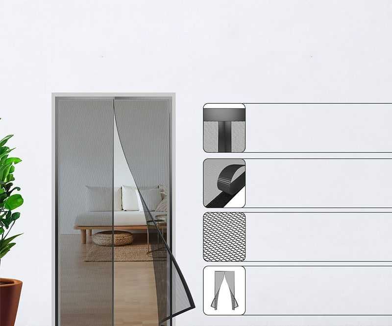 Moskitiera drzwiowa 90x200 cm w kolorze czarnym