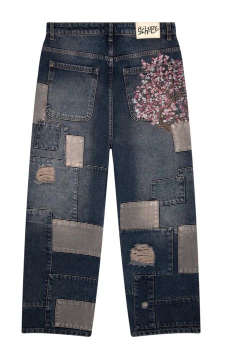 Джинси Derschutze 32 blossom v2 patchwork Denim dark indigo