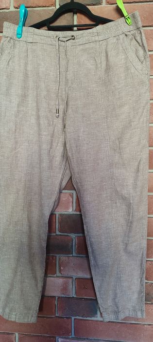 Damskie spodnie letnie z lnem roz Xl.