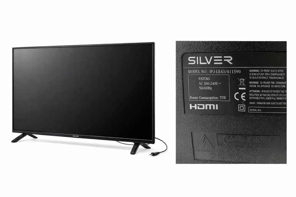 TV LED 43” Silver – HDMI – Bom estado