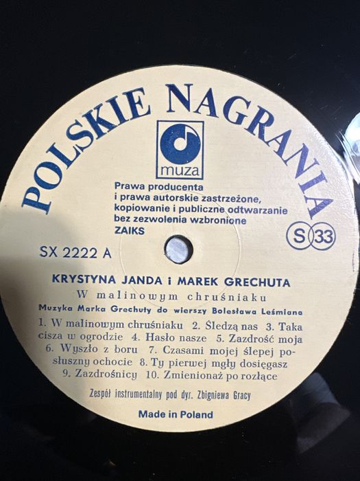 Krystyna Janda Marek Grechuta W Malinowym Chruściaku 1984 winyl