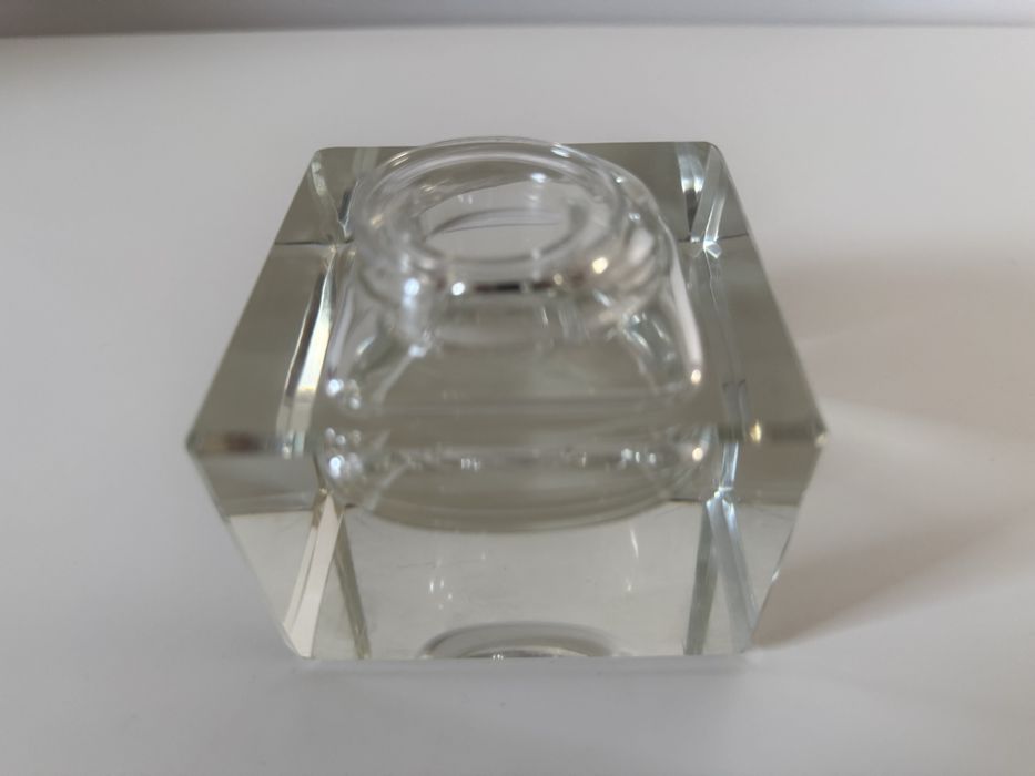 Kałamarz ze szkła fasetowanego w stylu art deco z lat 30-tych XX w.