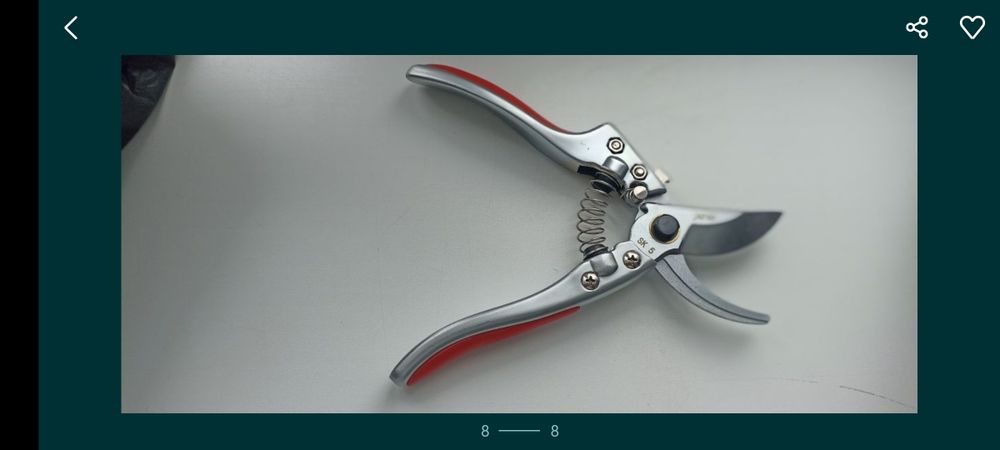 Секатор Японскoй стали Sk5  с прямым срезом GUALITY новий