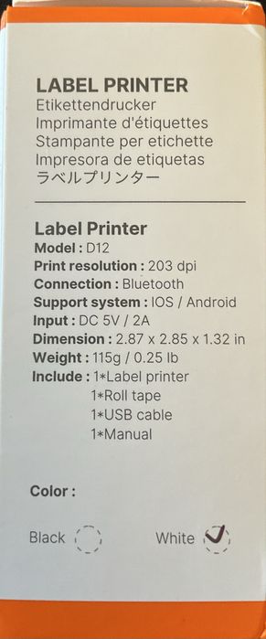 Label Printer D12
