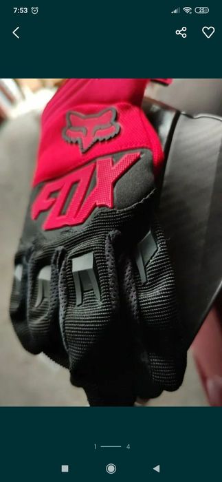 Rękawiczki rękawiczki Fox czerwone czarne nowe z metką rozmiar M