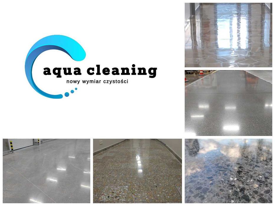 Renowacja posadzek lastryko i kamiennych | Szlifowanie posadzek i ich naprawa | Polerowany beton | Zabezpieczanie posadzek | Bezpyłowo | AQUA CLEANING