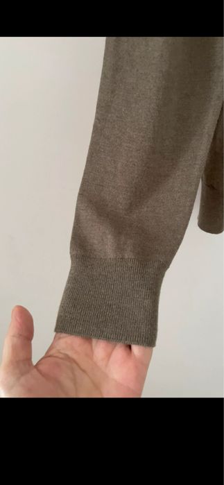 Massimo Dutti - oliwkowy sweterek :welna , wiskoza  M:L