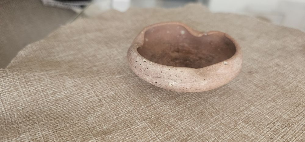 Cinzeiro / Prato Decorativo em Barro Artesanal Orgânico (Estilo Wabi-Sabi / Rústico)