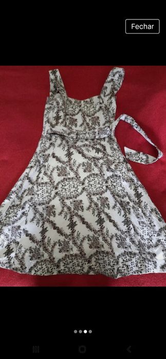 Vestido estampado preto e branco Mango