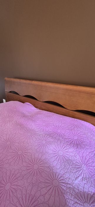 Cama de casal, cerejeira, 195×140