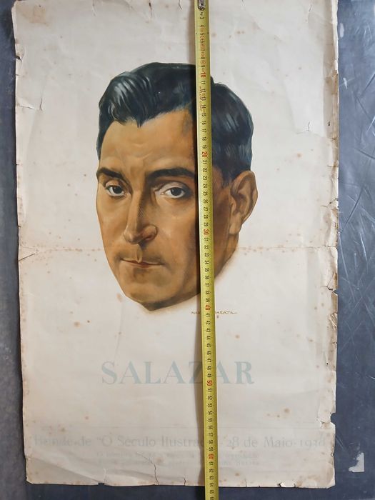 1º retrato oficial a côres de A. O. Salazar, publicado no "Século Ilustrado" 1938 e mais sobre Salazar