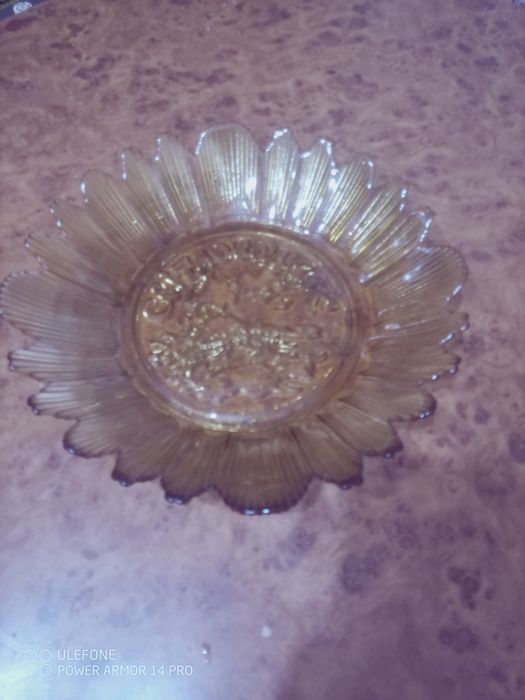 Ваза конфетницы фруктовница СССР.желтая