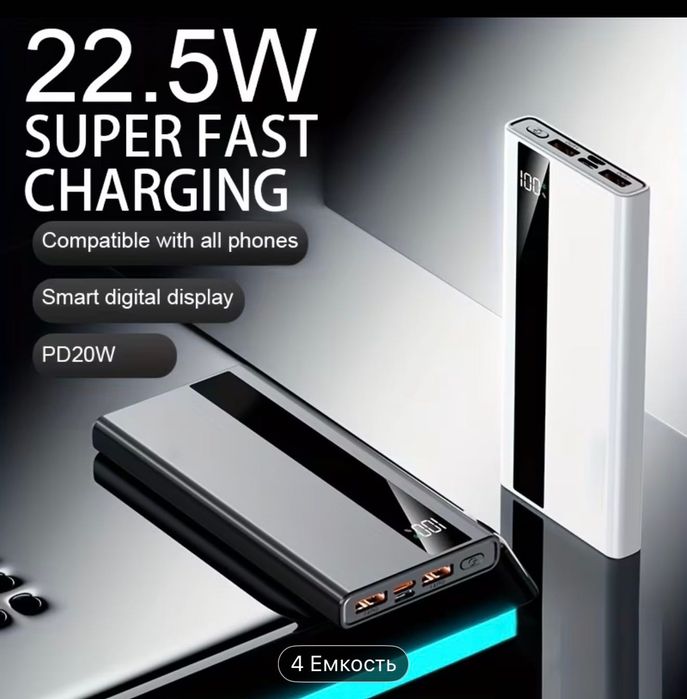 Powerbank повербанк 20000mAh 22,5W швидка зарядка
