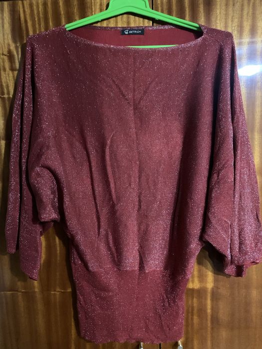 Туника  люрекс красная