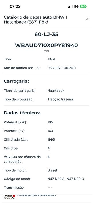 Vendo BMW Serie 1 , 118D
