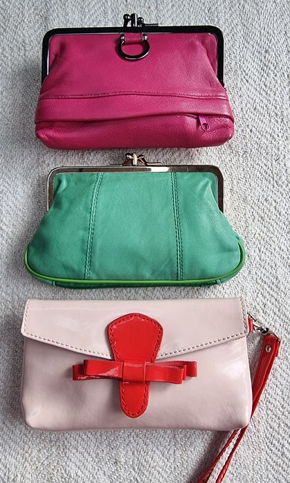 Гаманець шкіряний зі шкіри на поцілуночку фермуар вінтажний лаковий