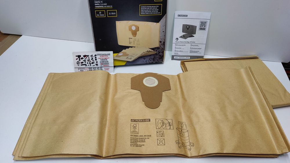 Оригінал. фільтр мішки сГерман Parkside PFT 20/30 для пилососа/пылесос